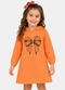 Select - Vestido Infantil Estampado em Moletom Bege - variação: Laranja