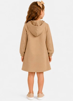 Select - Vestido Infantil Estampado em Moletom Marrom - SELECT