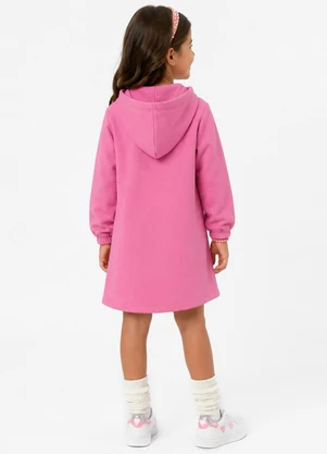 Select - Vestido Infantil Estampado em Moletom Rosa - SELECT