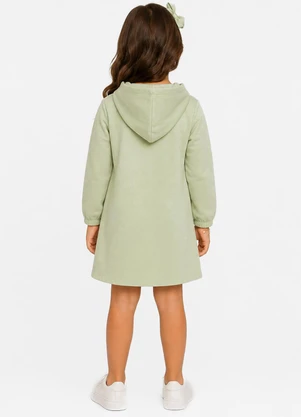 Select - Vestido Infantil Estampado em Moletom Verde - SELECT