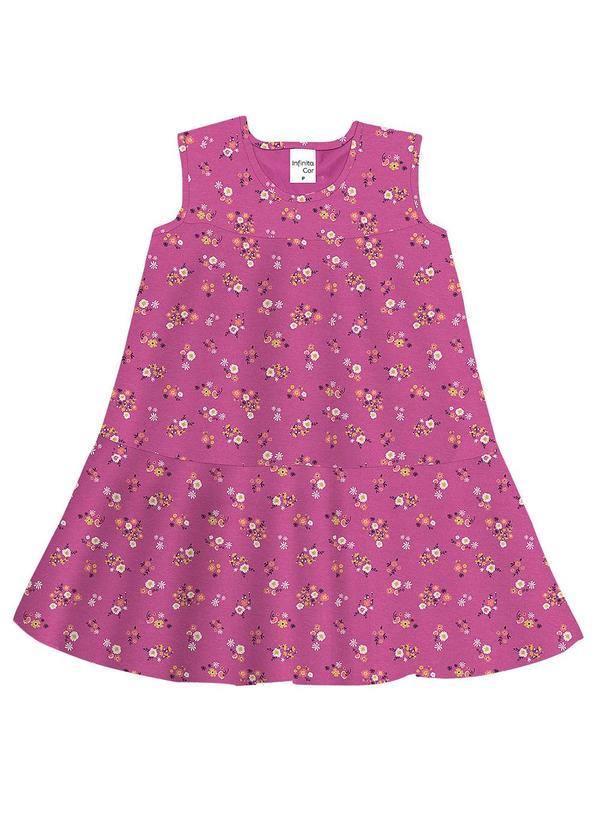 Rovitex - Vestido Infantil Estampado Infinita Cor Rosa
