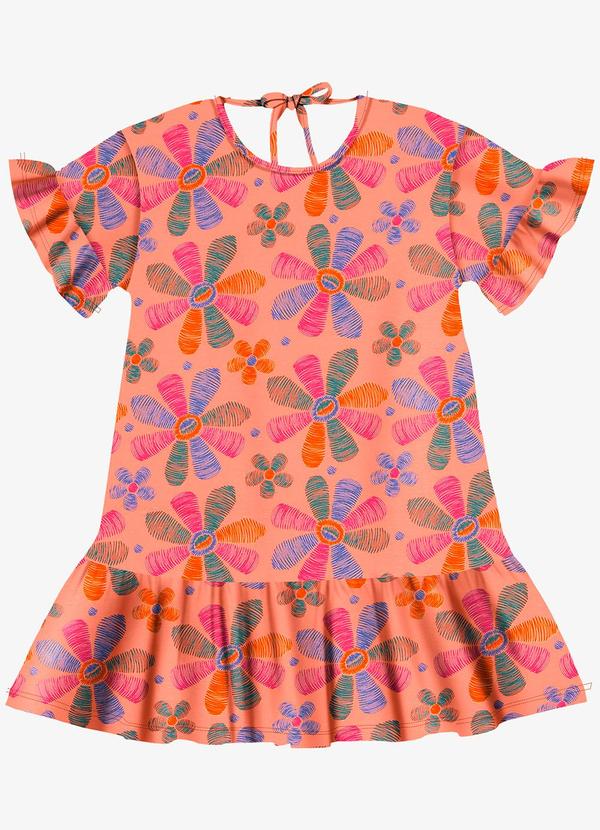 Rovi Kids - Vestido Infantil Estampado Laranja
