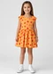 Select - Vestido Infantil Estampado Laranja - variação: Laranja