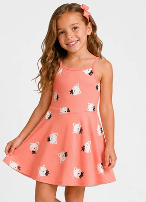 Select - Vestido Infantil Estampado Laranja - SELECT