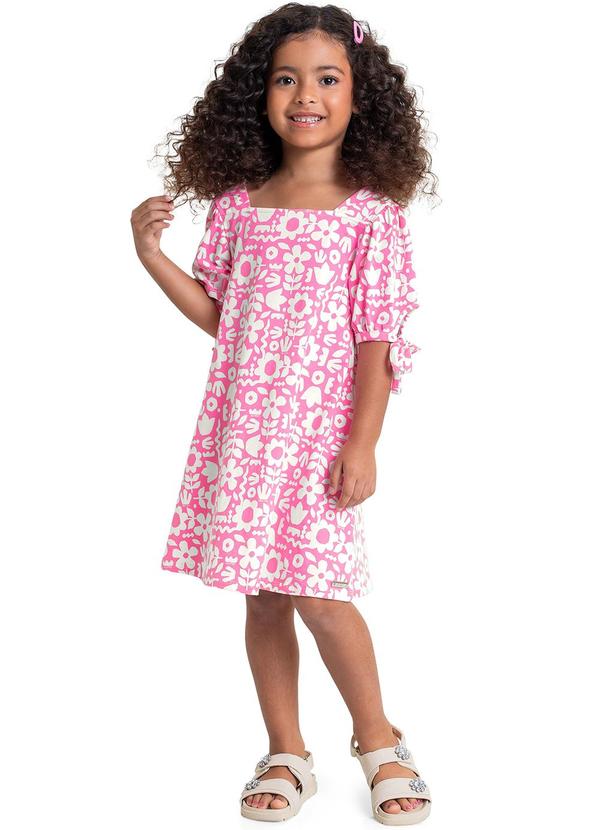 Quimby - Vestido Infantil Estampado para Menina Rosa