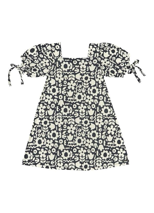 Quimby - Vestido Infantil Estampado Preto 2