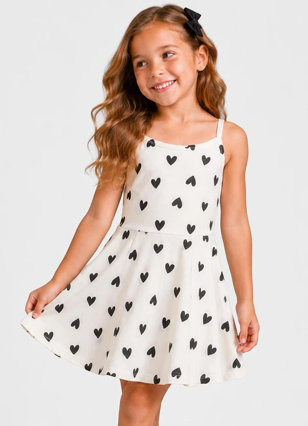 Select - Vestido Infantil Estampado Preto
