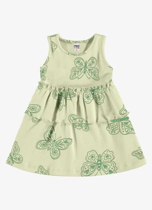 Rovi Kids - Vestido Infantil Estampado Ribana Verde - ROVI KIDS