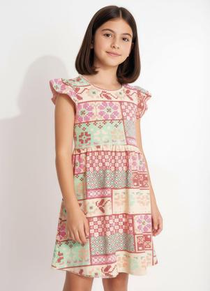 Vestido Infantil Estampado (Rosa)