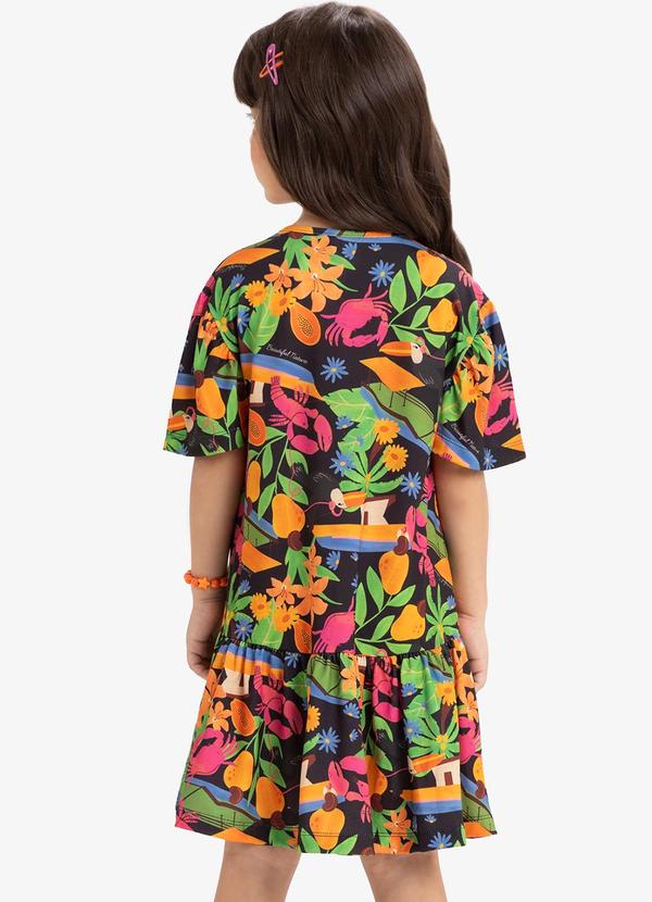 Rovi Kids - Vestido Infantil Estampado Rovi Kids Preto 2