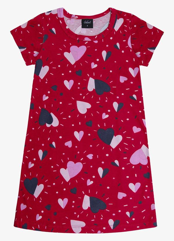 Select - Vestido Infantil Estampado Vermelho