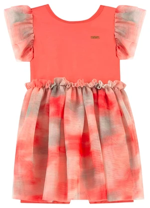 Elian - Vestido Infantil Fantasia Borboleta Laranja - ELIAN