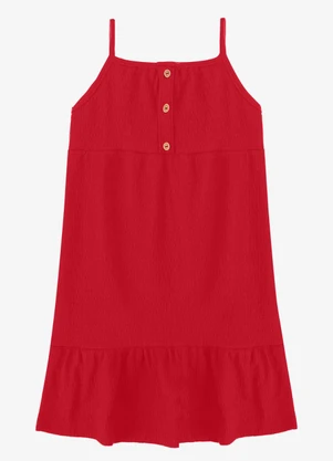 Trick Nick - Vestido Infantil Feminino Anarruga Vermelho - TRICK NICK