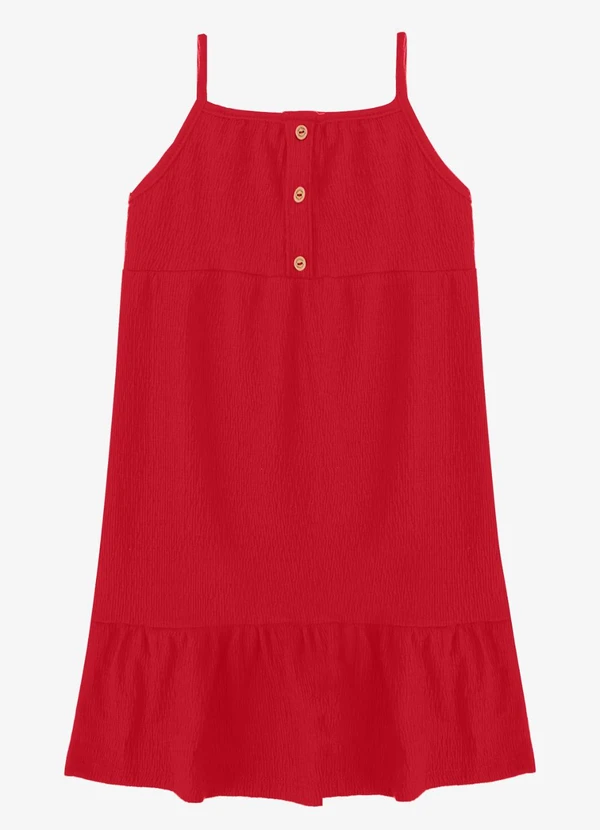 Trick Nick - Vestido Infantil Feminino Anarruga Vermelho