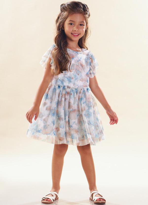 Kiki - Vestido Infantil Feminino Azul