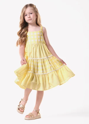 Trick Nick - Vestido Infantil Feminino Chiffon Amarelo - TRICK NICK