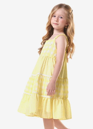 Trick Nick - Vestido Infantil Feminino Chiffon Amarelo - TRICK NICK