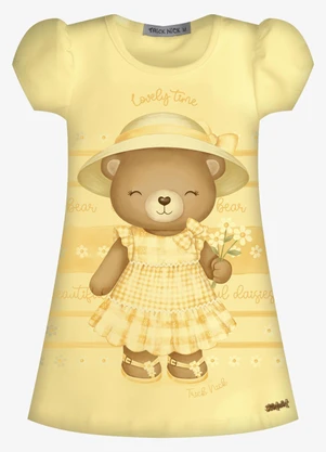Trick Nick - Vestido Infantil Feminino com Estampa Amarelo - TRICK NICK