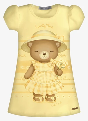 Trick Nick - Vestido Infantil Feminino com Estampa Amarelo - TRICK NICK
