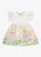 Rovi Kids - Vestido Infantil Feminino com Estampa Rosa - variação: Bege