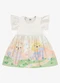 Rovi Kids - Vestido Infantil Feminino com Estampa Rosa - variação: Bege