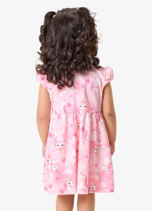 Rovi Kids - Vestido Infantil Feminino com Estampa Rosa - ROVI KIDS