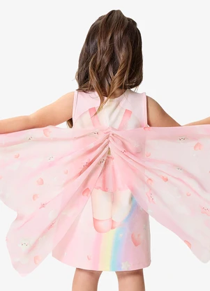 Rovi Kids - Vestido Infantil Feminino com Estampa Rosa - ROVI KIDS