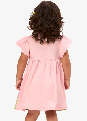 Rovi Kids - Vestido Infantil Feminino com Estampa Rosa - ROVI KIDS