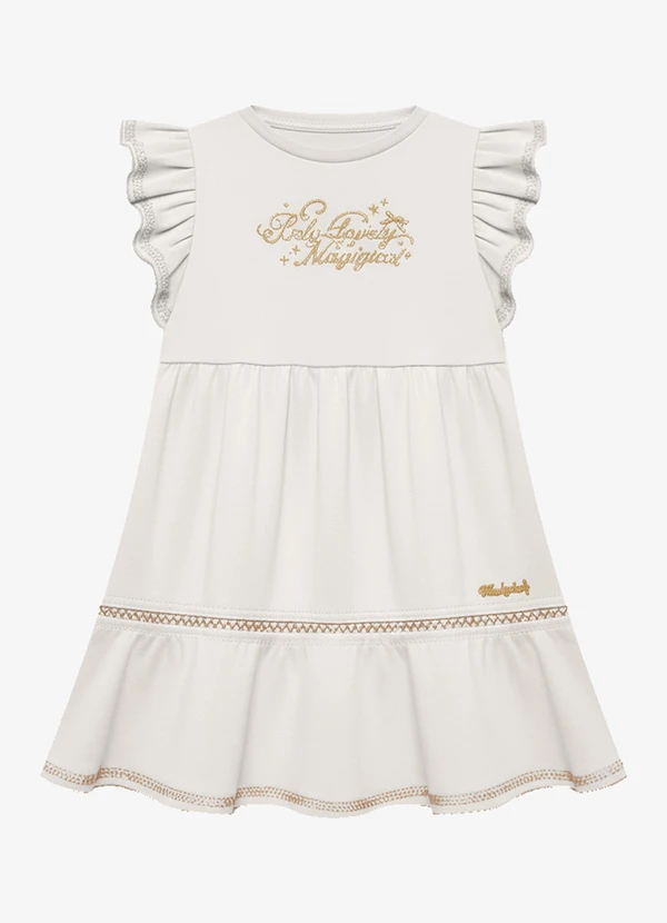 Trick Nick - Vestido Infantil Feminino Cotton Bege