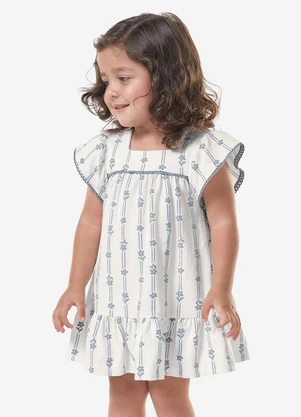Trick Nick - Vestido Infantil Feminino Cotton Leve Bege - TRICK NICK
