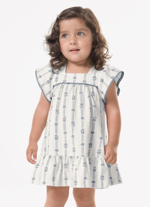 Trick Nick - Vestido Infantil Feminino Cotton Leve Bege