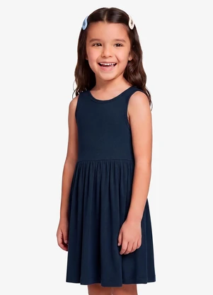 Rovi Kids - Vestido Infantil Feminino em Cotton Leve Azul - ROVI KIDS