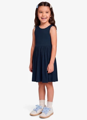 Rovi Kids - Vestido Infantil Feminino em Cotton Leve Azul - ROVI KIDS