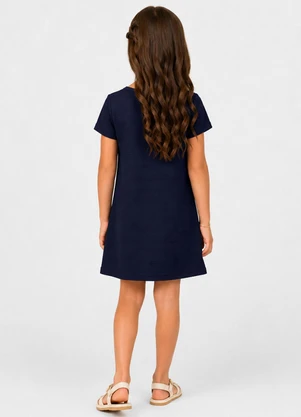 Select - Vestido Infantil Feminino em Malha Puvil Azul - SELECT