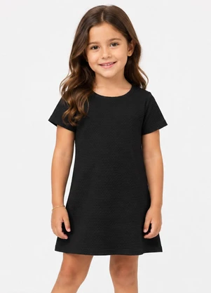 Select - Vestido Infantil Feminino em Malha Puvil Preto - SELECT