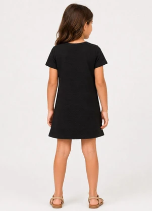 Select - Vestido Infantil Feminino em Malha Puvil Preto - SELECT