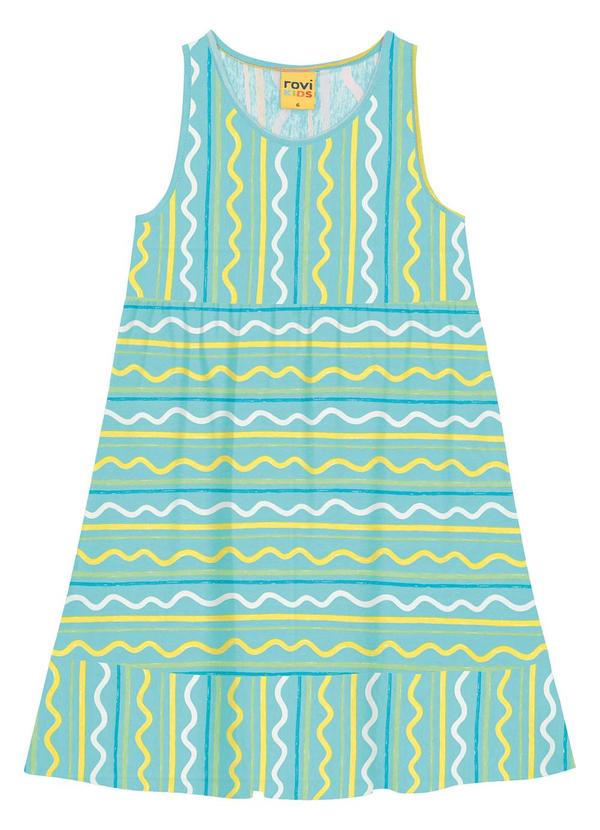 Rovi Kids - Vestido Infantil Feminino Estampado Azul 1
