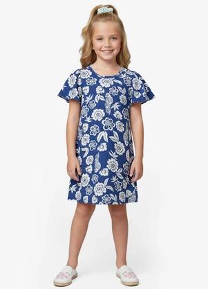 Select - Vestido Infantil Feminino Estampado Azul - SELECT