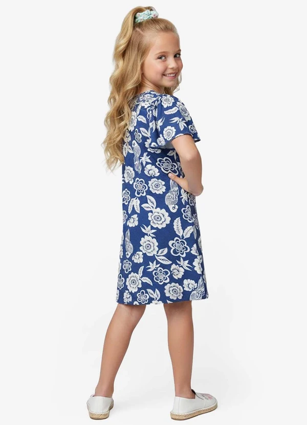 Select - Vestido Infantil Feminino Estampado Azul 2