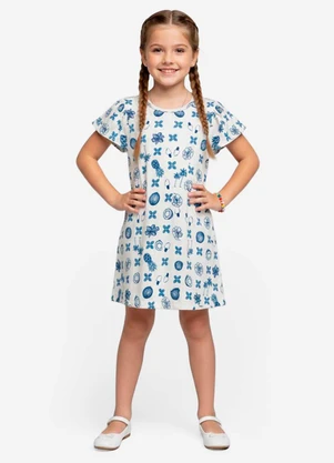 Select - Vestido Infantil Feminino Estampado Azul - SELECT