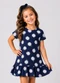 Select - Vestido Infantil Feminino Estampado Bege - variação: Azul
