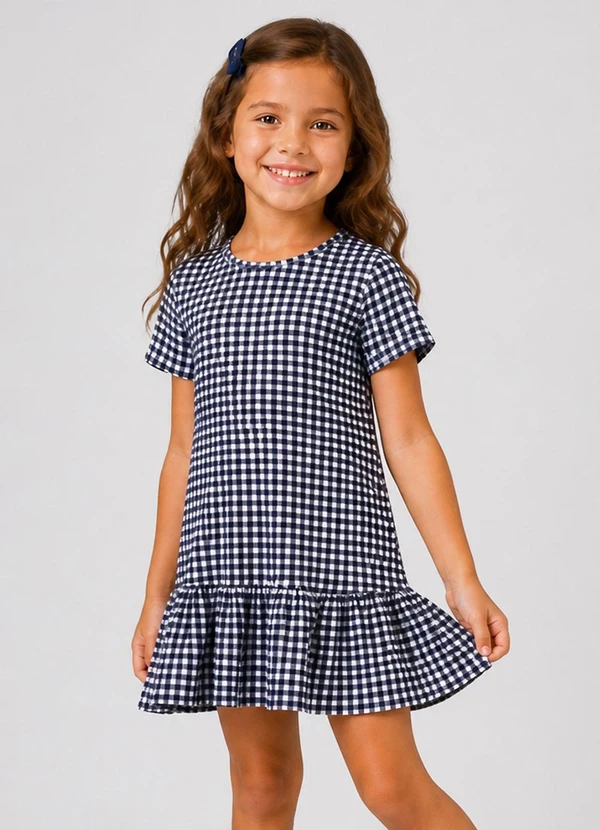 Select - Vestido Infantil Feminino Estampado Azul