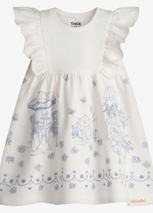 Trick Nick - Vestido Infantil Feminino Estampado Bege - TRICK NICK