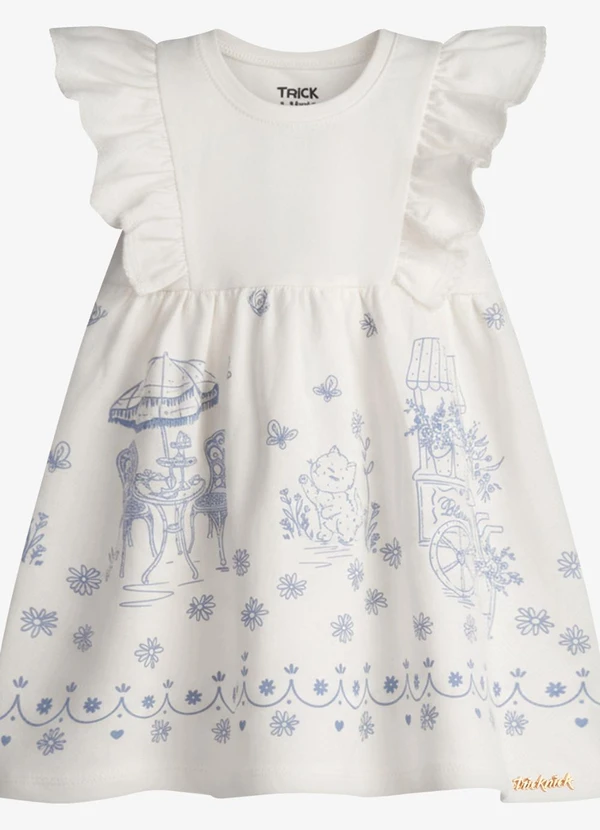 Trick Nick - Vestido Infantil Feminino Estampado Bege