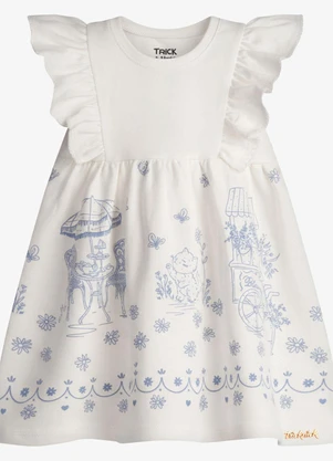Trick Nick - Vestido Infantil Feminino Estampado Bege - TRICK NICK
