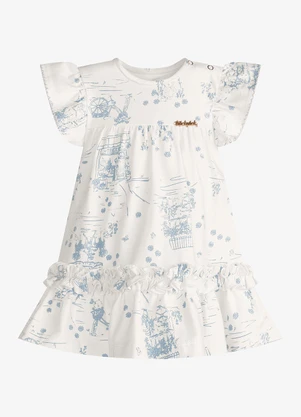 Trick Nick - Vestido Infantil Feminino Estampado Bege - TRICK NICK
