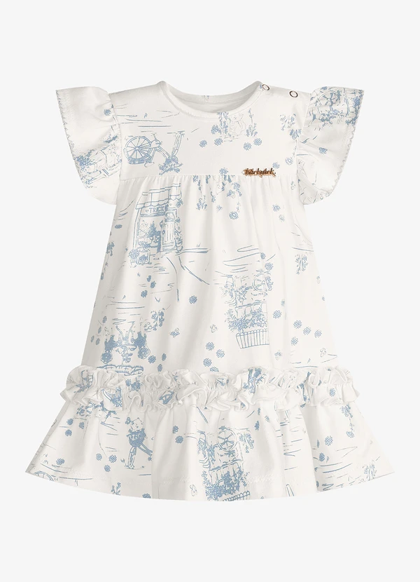 Trick Nick - Vestido Infantil Feminino Estampado Bege