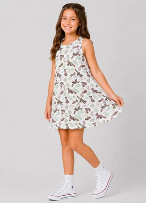 Select - Vestido Infantil Feminino Estampado Branco - SELECT
