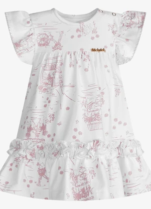 Trick Nick - Vestido Infantil Feminino Estampado Branco - TRICK NICK