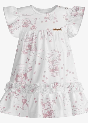 Trick Nick - Vestido Infantil Feminino Estampado Branco - TRICK NICK